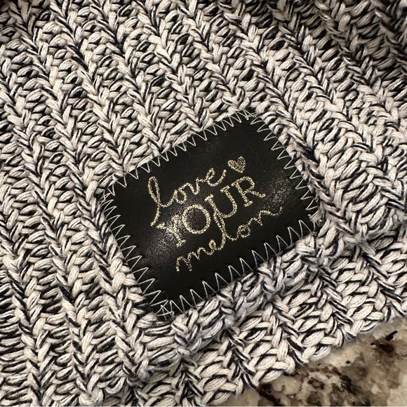 Love Your Melon Black/White Knit Beanie - Picture 2 of 3